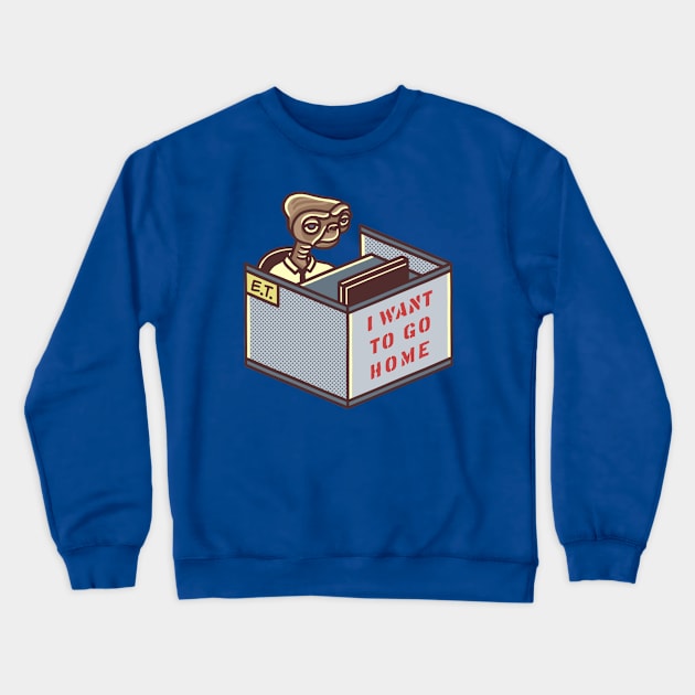 Overworked E.T. Crewneck Sweatshirt by Fine Time Studios